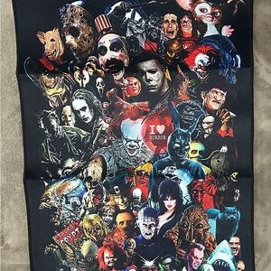 Horror Movie Character Collage Tapestry